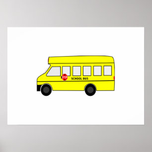Cartoon School Bus Poster
