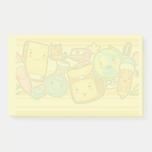 Cartoon School Supply Pattern Post_it Notes