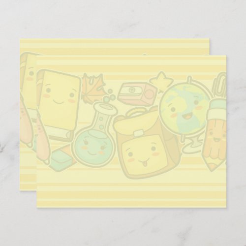 Cartoon School Supply Pattern Post_it Notes