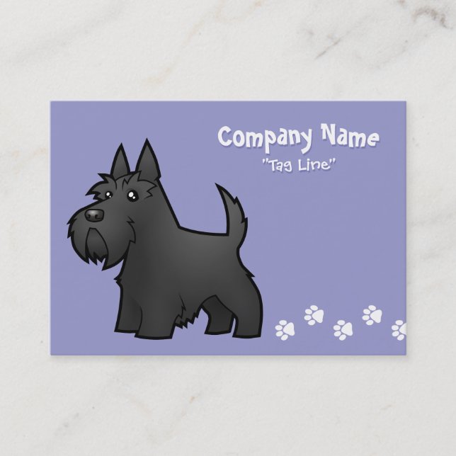 Cartoon Scottish Terrier Business Card (Front)