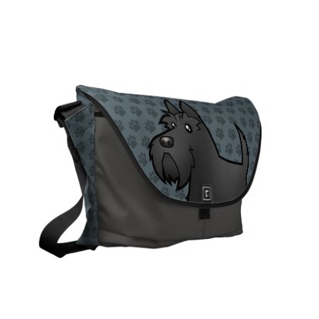 Cartoon Scottish Terrier Messenger Bag