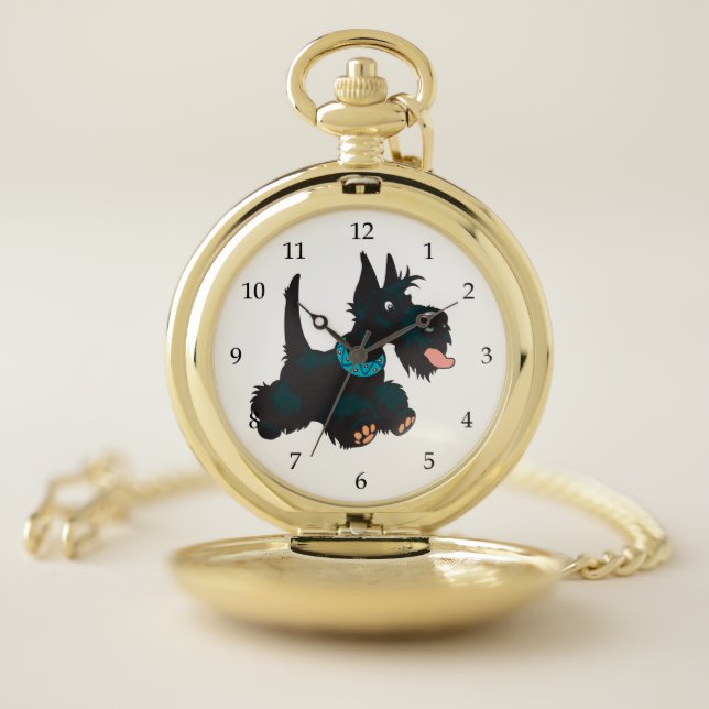 Cartoon scottish terrier pocket watch (Inside)