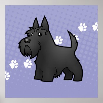 Cartoon Scottish Terrier Poster by CartoonizeMyPet at Zazzle