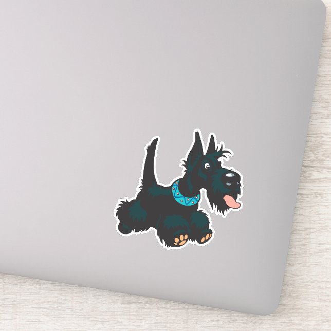 Cartoon scottish terrier sticker (Detail)