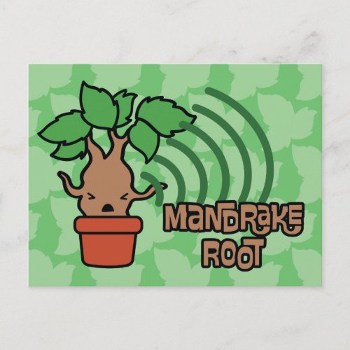 Cartoon Screaming Mandrake Character Art Postcard