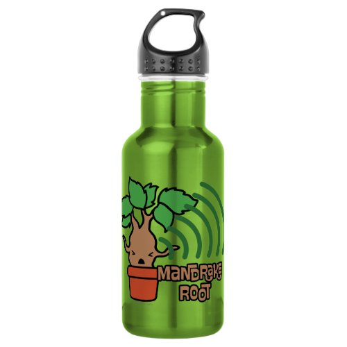 Cartoon Screaming Mandrake Character Art Stainless Steel Water Bottle