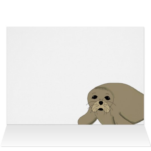 Cartoon Sea Lion Note Card (Inside Horizontal (Top))