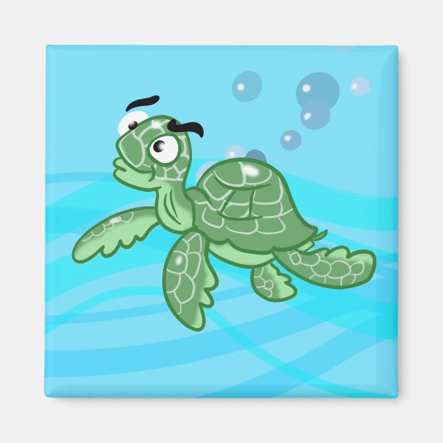 Cartoon Sea Turtle Magnet (Front)