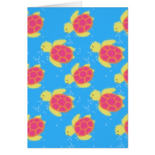 Cartoon Sea Turtle Pattern Cards (Front)