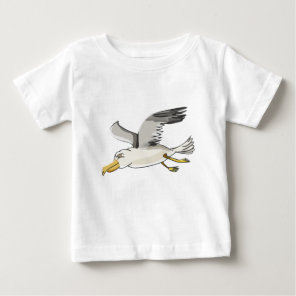 cartoon seagull flying over head baby T-Shirt