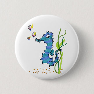 Cartoon Seahorse Cute Pinback Button