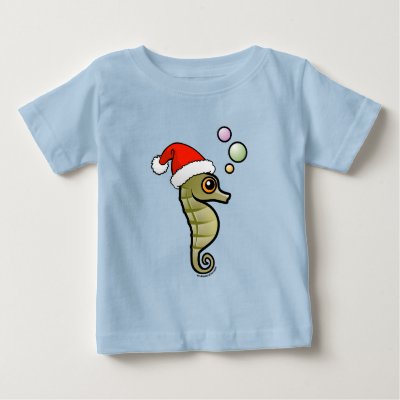 Cartoon Seahorse Santa Baby T-Shirt