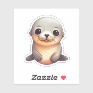 Cartoon seal illustration sticker