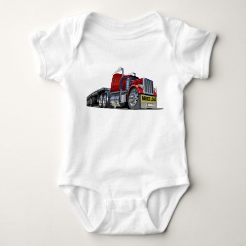 Cartoon semi truck baby bodysuit