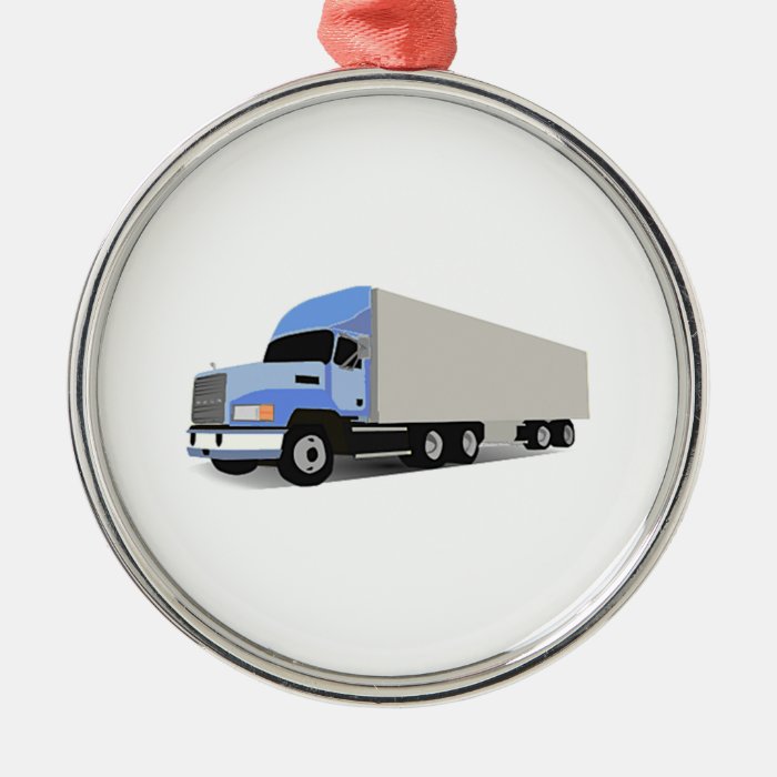 Cartoon Semi Truck Christmas Ornaments