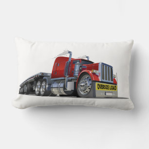 Cartoon semi truck lumbar pillow