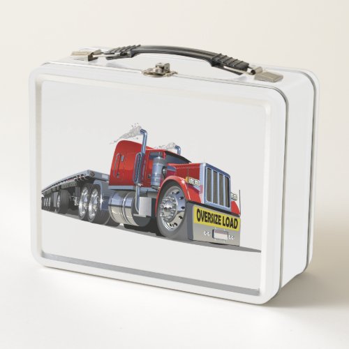 Cartoon semi truck metal lunch box