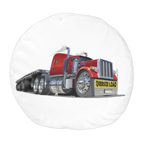 Cartoon semi truck pouf