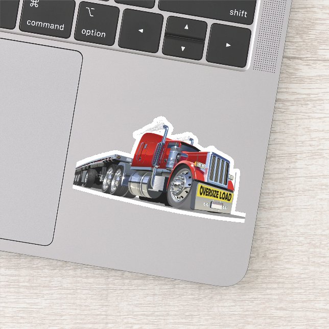 Cartoon semi truck sticker (Detail)