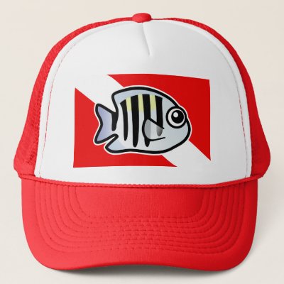 Cartoon Sergeant Major Dive Flag Trucker Hat