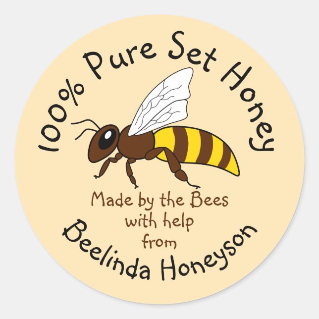 Cartoon Set Honey Jar Label Stickers (Front)