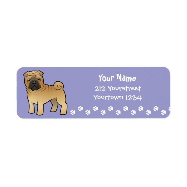 Cartoon Shar Pei Label (Front)