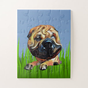 Cartoon Shar Pei Puzzle for Kids