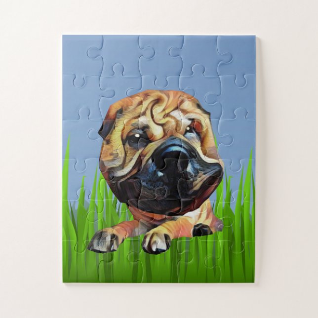 Cartoon Shar Pei Puzzle for Kids (Vertical)
