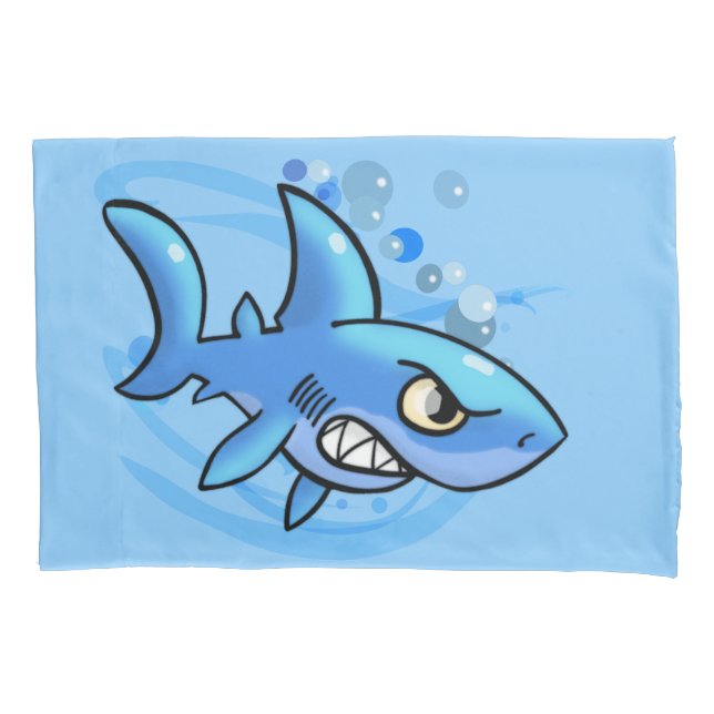 Cartoon Shark Pillow Case (Front)