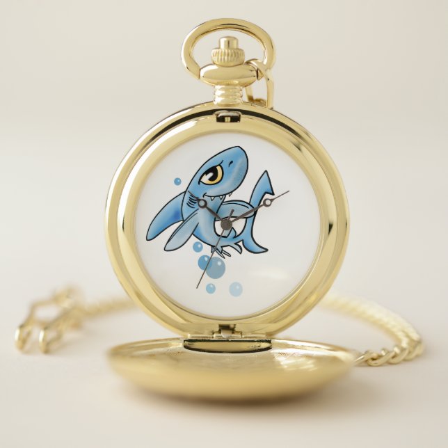 Cartoon Shark Pocket Watch (Inside)