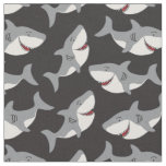 Cartoon Shark Repeat Repeating Pattern Fabric