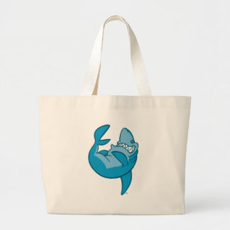 Cartoon Shark rolling back laughing Beach Bag