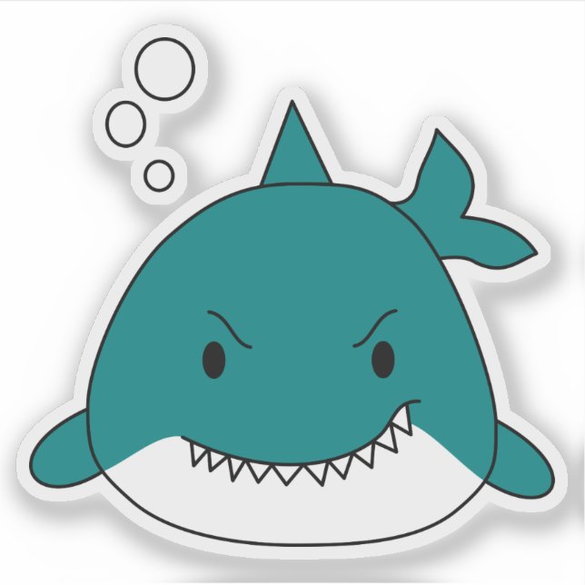 Cartoon Shark Sticker (Front)