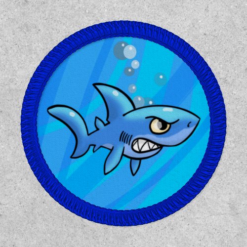 Cartoon Shark with Gritted Teeth Patch