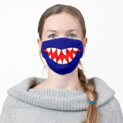Cartoon Sharp Shark white teeth Adult Cloth Face Mask