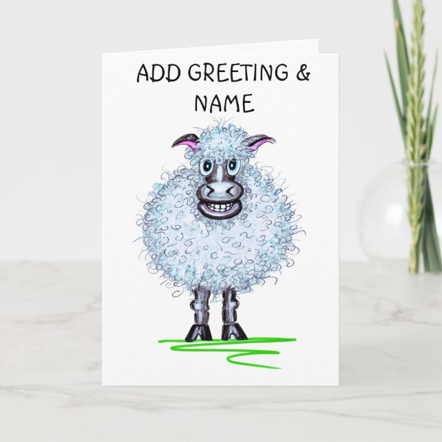 Cartoon Sheep  Card (Front)