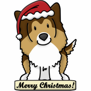 Cartoon Sheltie Christmas Ornament