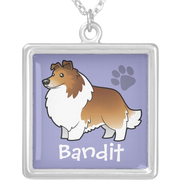 Dog Lover Shetland Sheepdog Silver Charm Pendant Necklace Friend Gift