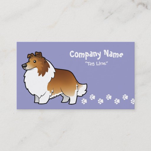 Customizable Cartoon Shetland Sheepdog / Collie Business Card Template