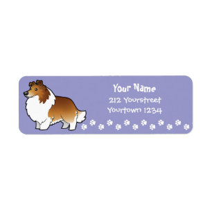 Cartoon Shetland Sheepdog / Collie Label