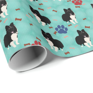 Cartoon Shetland Sheepdog Wrapping Paper