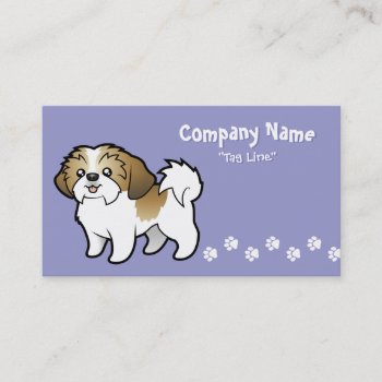 Cartoon Shih Tzu (puppy Cut) Business Card by CartoonizeMyPet at Zazzle