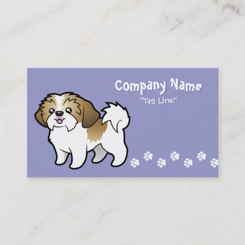 Cartoon Shih Tzu puppy cut Business Card