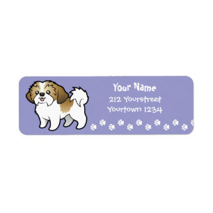 Cartoon Shih Tzu (puppy cut) Label