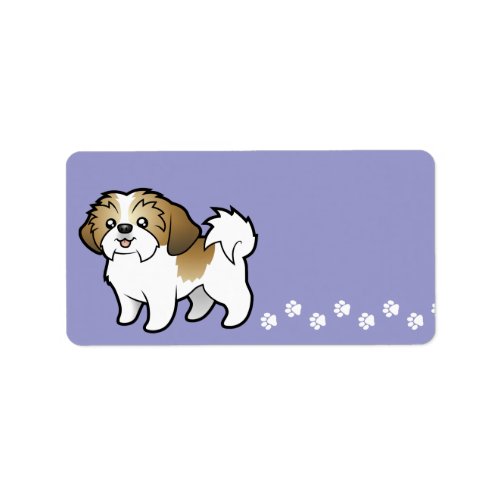 Cartoon Shih Tzu puppy cut Label