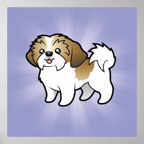 Cartoon Shih Tzu puppy cut Poster