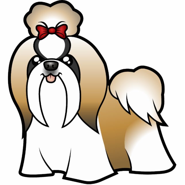 Cartoon Shih Tzu (show cut) Cutout (Front)