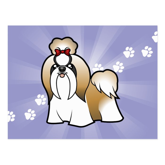 Cartoon Shih Tzu (show cut) Postcards