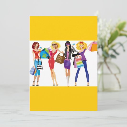 CARTOON SHOPPING GIRLS VECTORS FASHION STYLE FUN F (Standing Front)