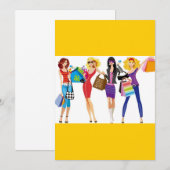 CARTOON SHOPPING GIRLS VECTORS FASHION STYLE FUN F (Front/Back)